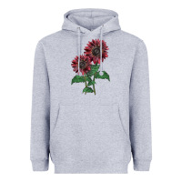 Heather Grey 2 Chocolate sunflower Heavyweight Hoodie - LillyAllenDesigns