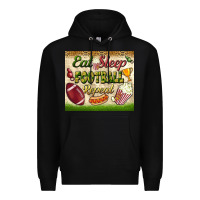 Black eat sleep football repeat tumbler Premium Hoodie - BundleAndBundleShop
