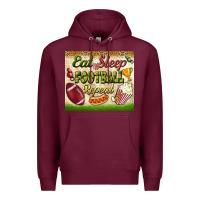Burgundy eat sleep football repeat tumbler Premium Hoodie - BundleAndBundleShop