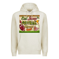 Oatmeal Heather eat sleep football repeat tumbler Premium Hoodie - BundleAndBundleShop