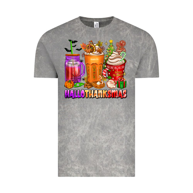 Hallothanksmas Coffee Cups Vintage Tee by texasbilliewilder | Teevron