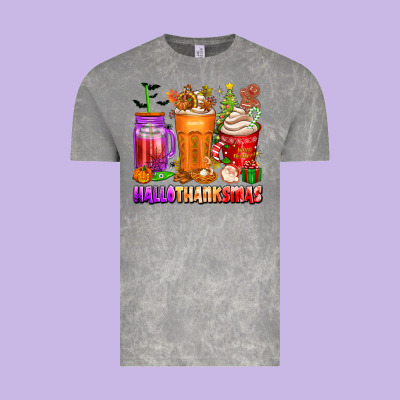 Hallothanksmas Coffee Cups Vintage Tee Designed By Texasbilliewilder