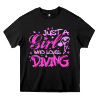 Black funny springboard diving quote diver gift for love girl Heavy Core Tee - lanVoArt