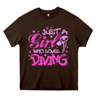Chocolate Brown funny springboard diving quote diver gift for love girl Heavy Core Tee - lanVoArt