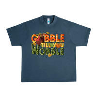 Midnight Navy Gobble till you wobble turkey thanksgiving Urban Heavy Tee - NancyCooperArtShop