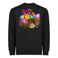 Black Easter Eggs Hamper Heavyweight Sweatshirt - BundleAndBundleShop