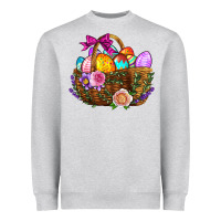 Heather Grey Easter Eggs Hamper Heavyweight Sweatshirt - BundleAndBundleShop