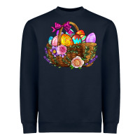 Navy Easter Eggs Hamper Heavyweight Sweatshirt - BundleAndBundleShop