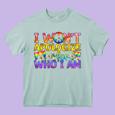 Lgbtq I Won't Apologize For Who I Am Heavy Core Tee Designed By Bundleandbundleshop