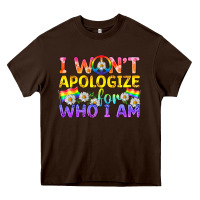 Chocolate Brown LGBTQ I Won't Apologize For Who I Am Heavy Core Tee - BundleAndBundleShop