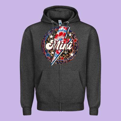 Western Mini  4th Of July Zipper Hoodie Designed By Lillyallendesigns