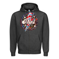 Charcoal Heather Western Mini  4th of July Zipper Hoodie - LillyAllenDesigns