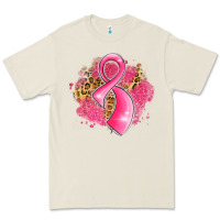 Breast Cancer Awareness Ribbon With Glitter Pink L Premium Tee | Teevron