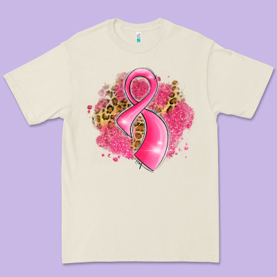 Breast Cancer Awareness Ribbon With Glitter Pink L Premium Tee Designed By Lillyallendesigns