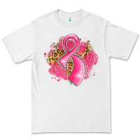 White breast cancer awareness ribbon with glitter pink l Premium Tee - LillyAllenDesigns