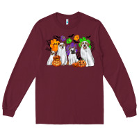 Burgundy ghost dogs Long Sleeve Tee - CowGirlArtShop