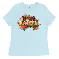 Baby Blue Grateful Religious Ladies Tee - LillyAllenDesigns