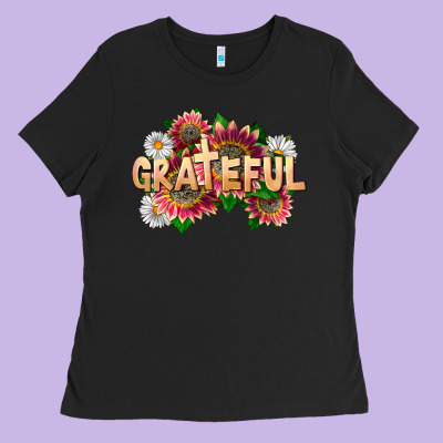 Grateful Religious Ladies Tee Designed By Lillyallendesigns