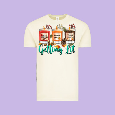 Candles With Fall Getting Lit Vintage Tee Designed By Texasbilliewilder