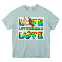 Arona Western LGBTQ+ Love Lives Here Tumbler Heavy Core Tee - BundleAndBundleShop