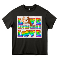 Asphalt Western LGBTQ+ Love Lives Here Tumbler Heavy Core Tee - BundleAndBundleShop