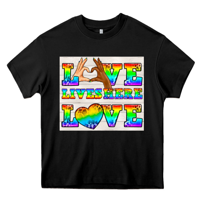 Western Lgbtq+ Love Lives Here Tumbler Heavy Core Tee by BundleAndBundleShop | Teevron