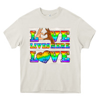 Cream Western LGBTQ+ Love Lives Here Tumbler Heavy Core Tee - BundleAndBundleShop