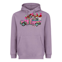Lavender farm animals valentine truck Heavyweight Hoodie - RacoonDesign