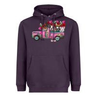 Plum farm animals valentine truck Heavyweight Hoodie - RacoonDesign