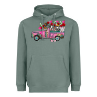 Sage farm animals valentine truck Heavyweight Hoodie - RacoonDesign