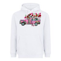 White farm animals valentine truck Heavyweight Hoodie - RacoonDesign