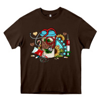 Chocolate Brown Christmas sunflower gemstone nurse Heavy Core Tee - JahusDesignShop