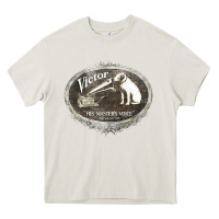 Cream his master's voice Heavy Core Tee - lanVoArt