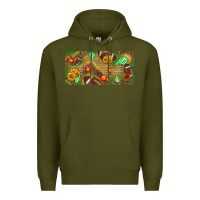 Army Green western sunflower and american football license  plate Premium Hoodie - BundleAndBundleShop