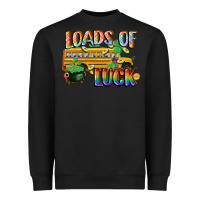 Black Loads of luck with school bus St. Patrick's Day Heavyweight Sweatshirt - FaDigitalArtStudio