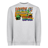Heather Grey Loads of luck with school bus St. Patrick's Day Heavyweight Sweatshirt - FaDigitalArtStudio