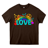 Chocolate Brown Western LGBTQ+ Love Rainbow Heavy Core Tee - BundleAndBundleShop