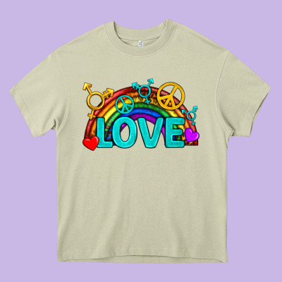 Western Lgbtq+ Love Rainbow Heavy Core Tee Designed By Bundleandbundleshop