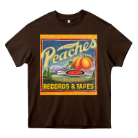 Chocolate Brown peaches records and tapes Heavy Core Tee - lanVoArt