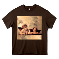 Chocolate Brown Hot Trend Angels Raphael Cupid Cherubs Art Valentine Angel Heavy Core Tee - lanVoArt