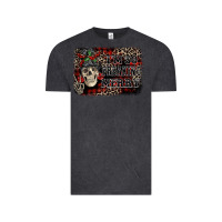 Vintage Black I'm so freaking merry skeleton messy bun Vintage Tee - NancyCooperArtShop