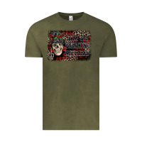 Vintage Olive I'm so freaking merry skeleton messy bun Vintage Tee - NancyCooperArtShop