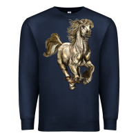 Navy percheron horse Premium Sweatshirt - LillyAllenDesigns