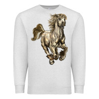 Oatmeal Heather percheron horse Premium Sweatshirt - LillyAllenDesigns