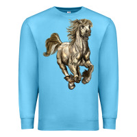 Ocean Blue percheron horse Premium Sweatshirt - LillyAllenDesigns