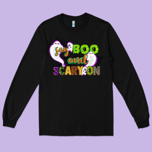 Say Boo And Scary On Long Sleeve Tee Designed By Cowgirlartshop