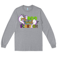 Heather Grey say boo and scary on Long Sleeve Tee - CowGirlArtShop