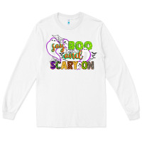 White say boo and scary on Long Sleeve Tee - CowGirlArtShop