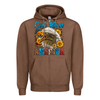 Chestnut God Bless America Zipper Hoodie - LillyAllenDesigns