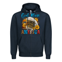 Navy God Bless America Zipper Hoodie - LillyAllenDesigns